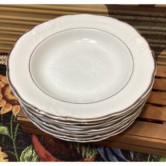 Walbrzych China Made In Poland Large Rimmed Bowl Set of 8 Plus1 Dinner Plate - Picture 3 of 14